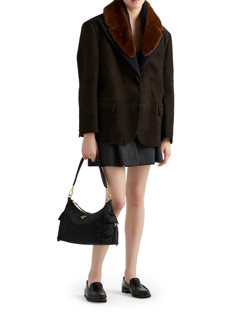PRADA EXPLORE LARGE RE-NYLON AND LEATHER BAG