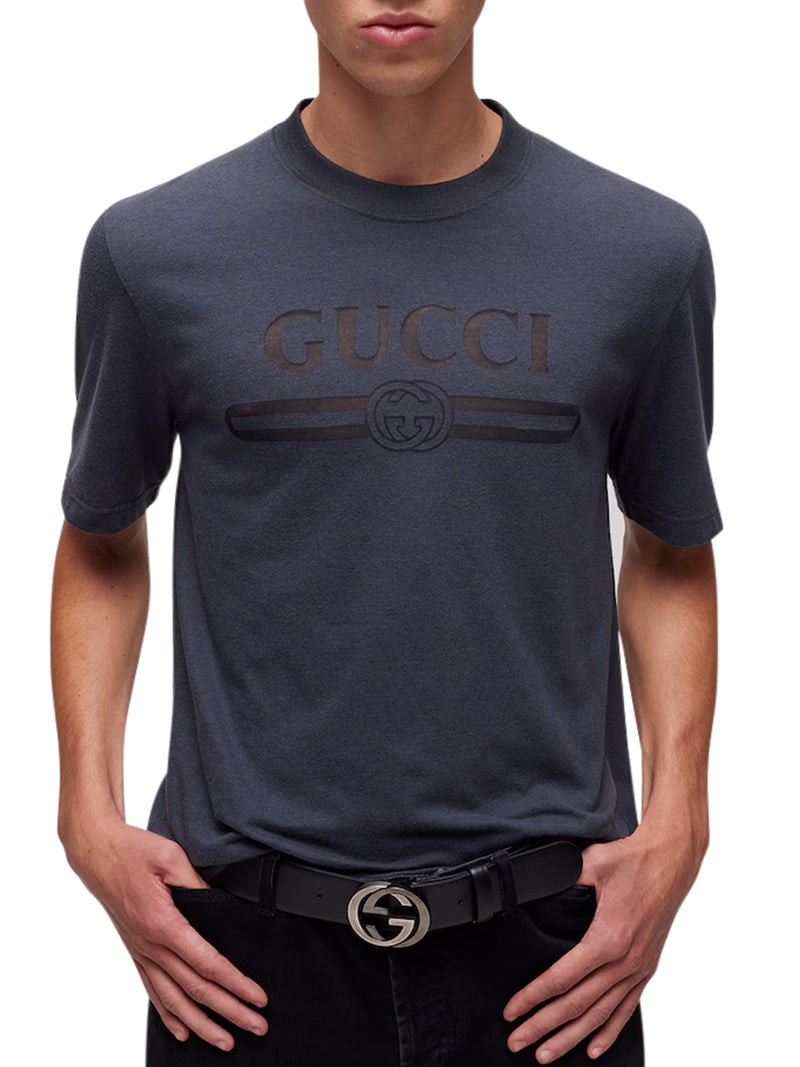COTTON JERSEY T-SHIRT WITH DEVORÉ DETAIL