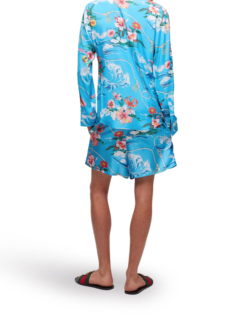 SHIRT IN FLUID PRINTED FABRIC