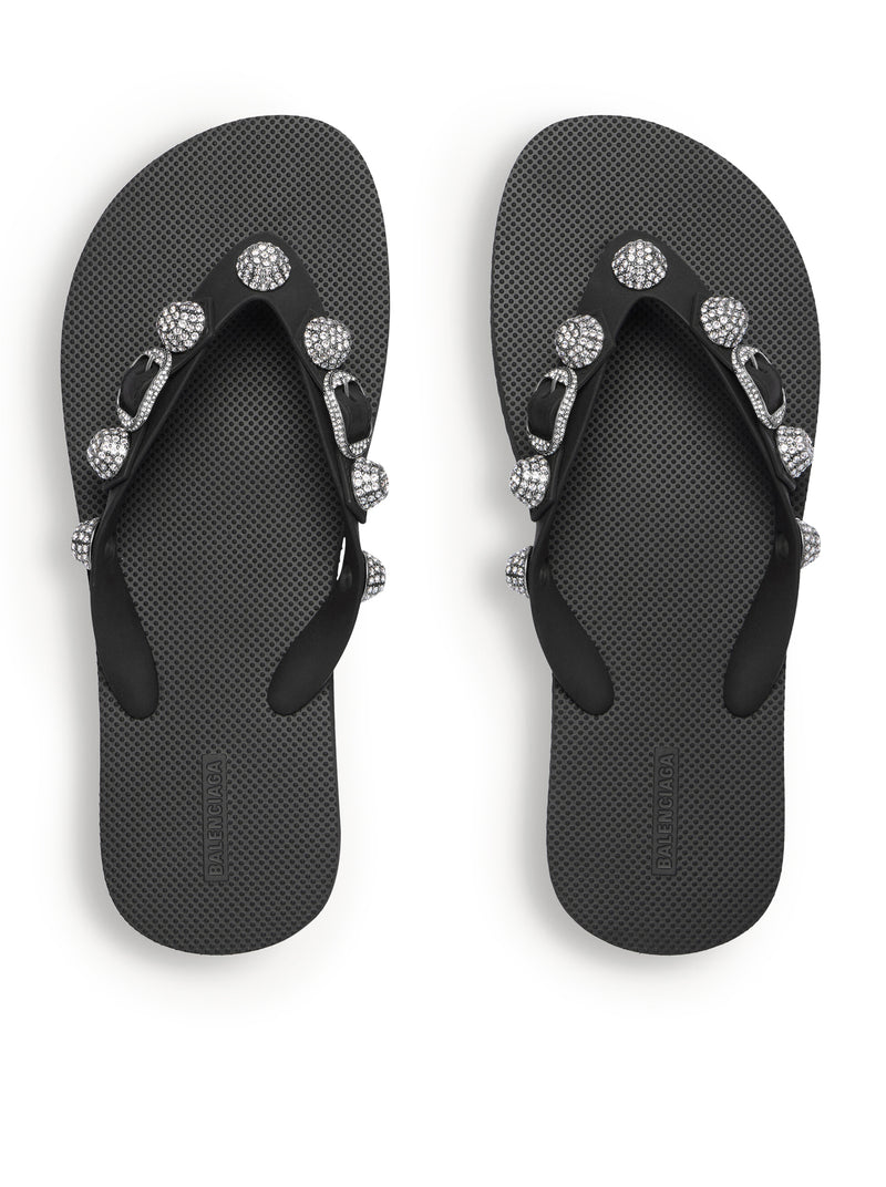 BLACK RUBBER FLIP-FLOPS SLIPPERS