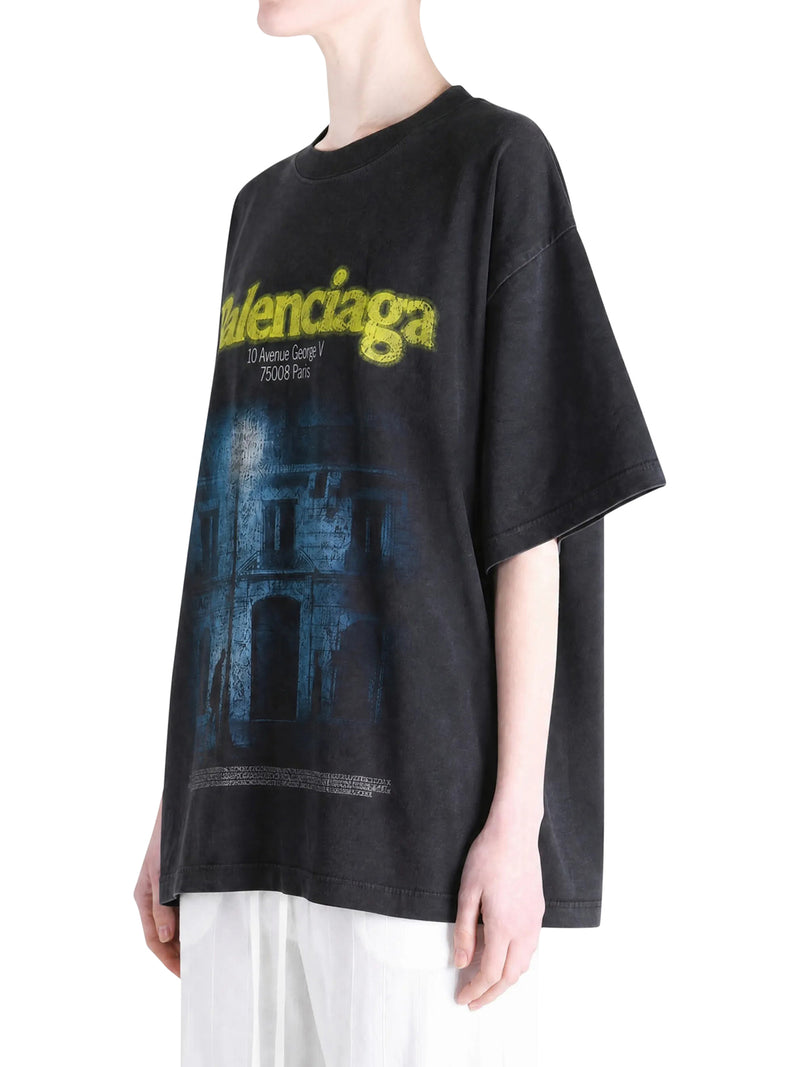 OVERSIZED T-SHIRT IN DRY BLACK JERSEY