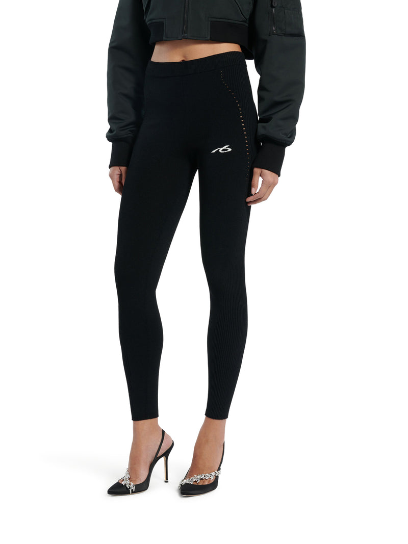 TECHWEAR LEGGINGS IN BLACK SPORTS MESH
