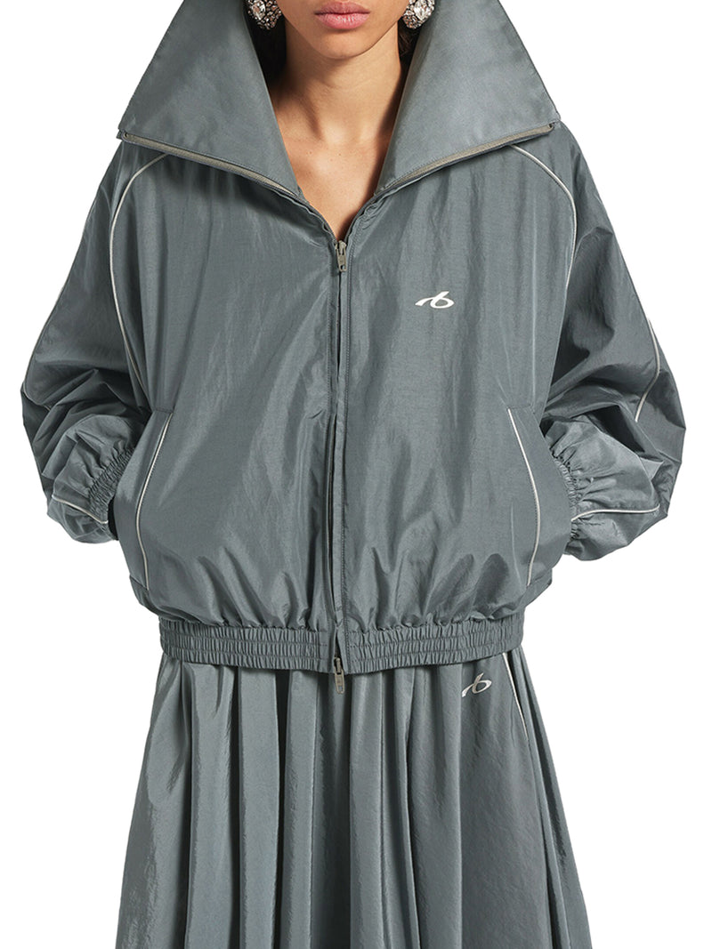 BODIES HIGH NECK JACKET IN TECHNICAL COTTON POPLIN