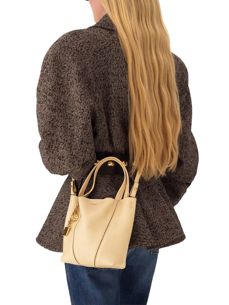 CHLOÉ SPIN SMALL TOTE BAG IN LEATHER