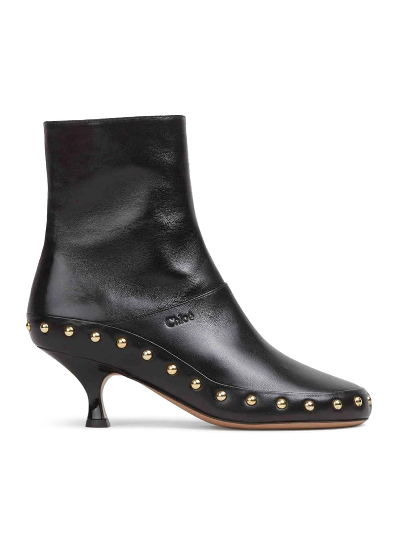JUNIE LEATHER BOOTS WITH STUDDED DETAILS
