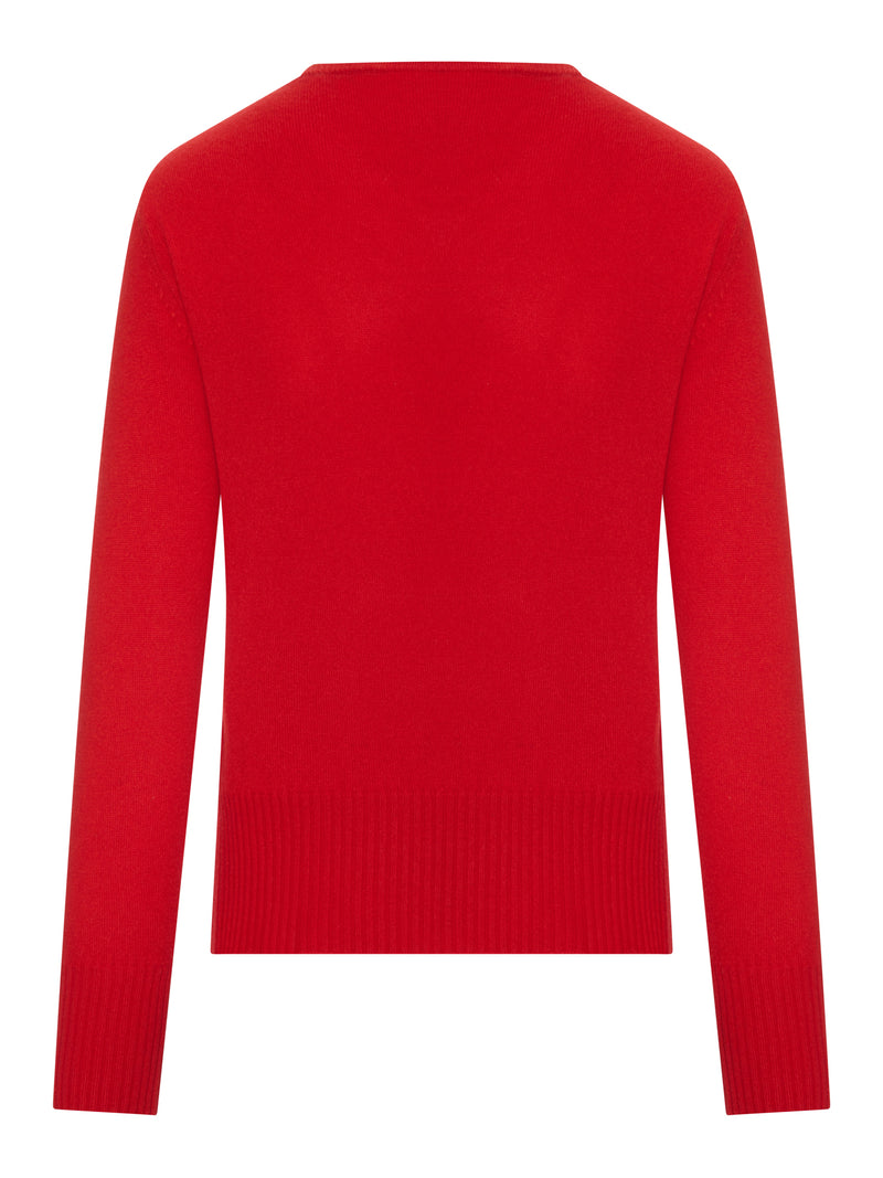 CASHMERE V-NECK SWEATER WITH LOGO