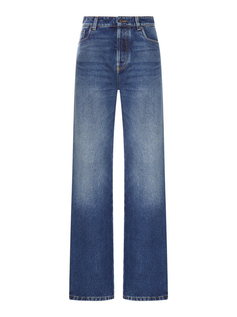 WIDE-LEG JEANS IN DÉLAVÉ-EFFECT DENIM