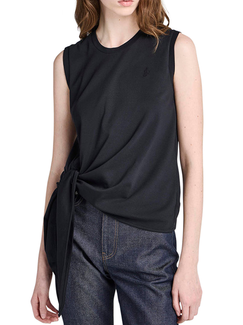 COTTON TANK TOP WITH KNOTTED HEM