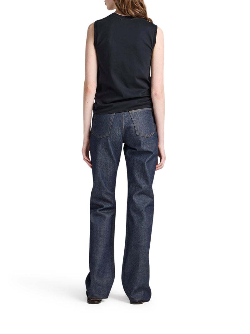 COTTON TANK TOP WITH KNOTTED HEM