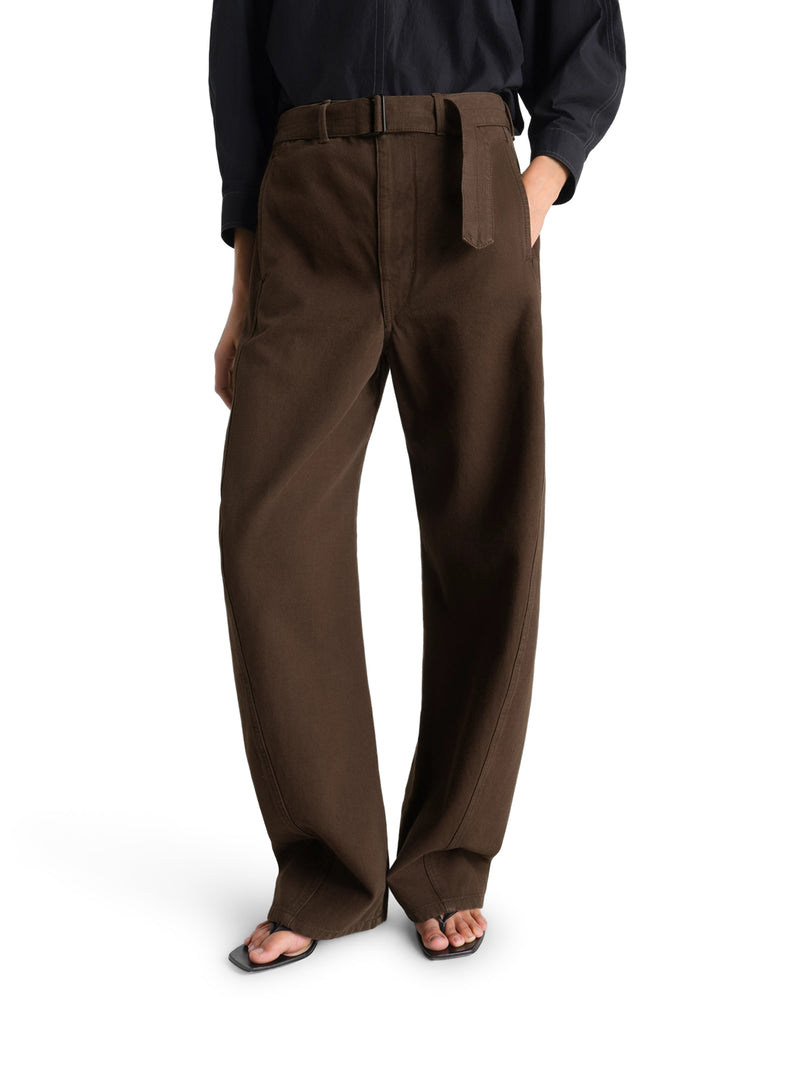 COTTON TROUSERS WITH BRAIDED BELT
