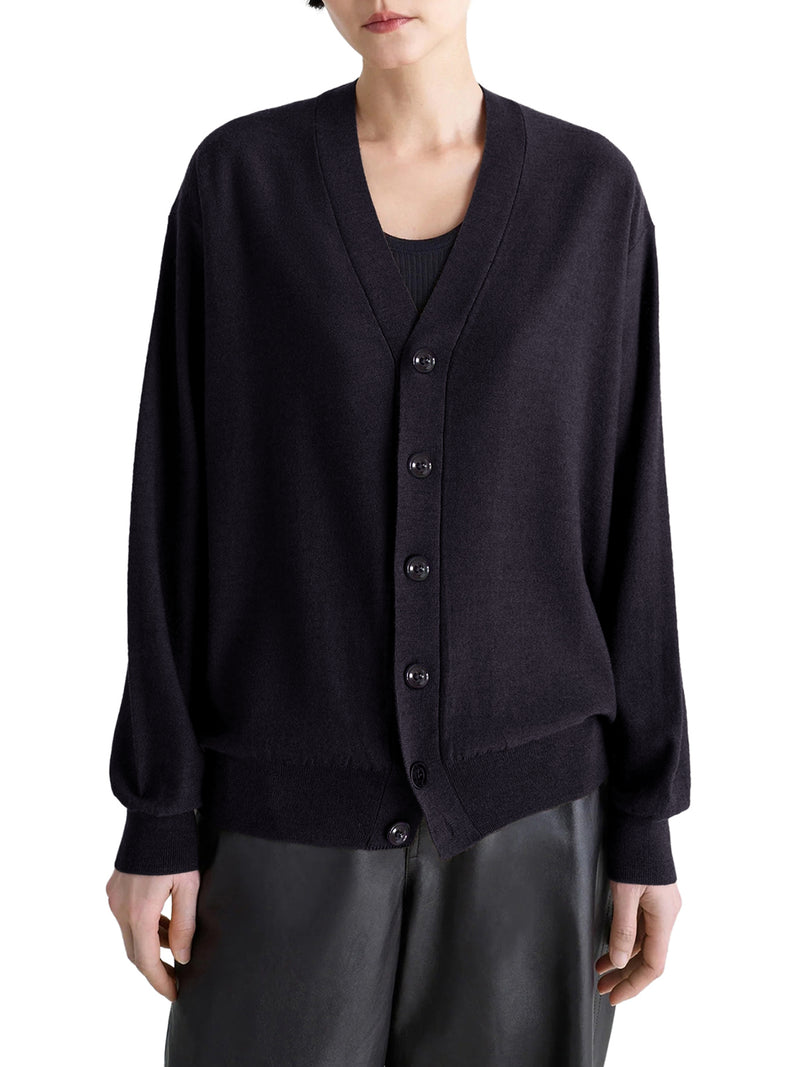 RELAXED TWISTED CARDIGAN IN MERINO BLEND
