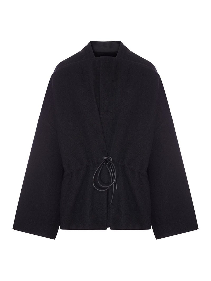 WOOL KIMONO BLOUSON WITH BELT