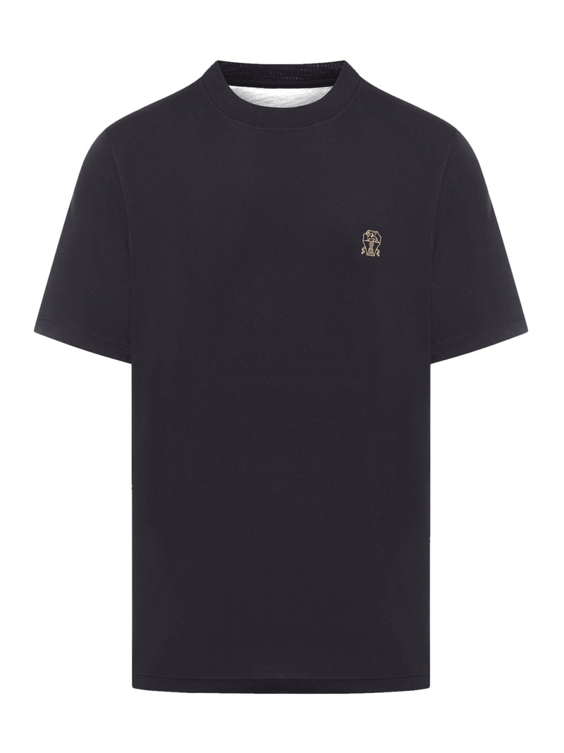 COTTON T-SHIRT WITH CONTRASTING LOGO PRINT
