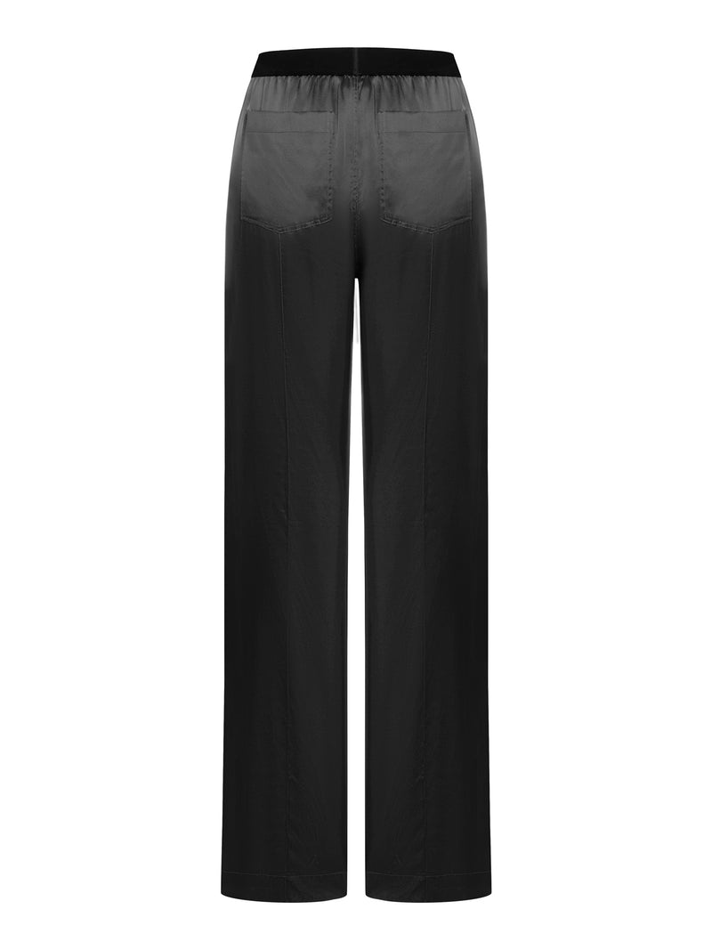 STRETCH SILK SATIN PANTS