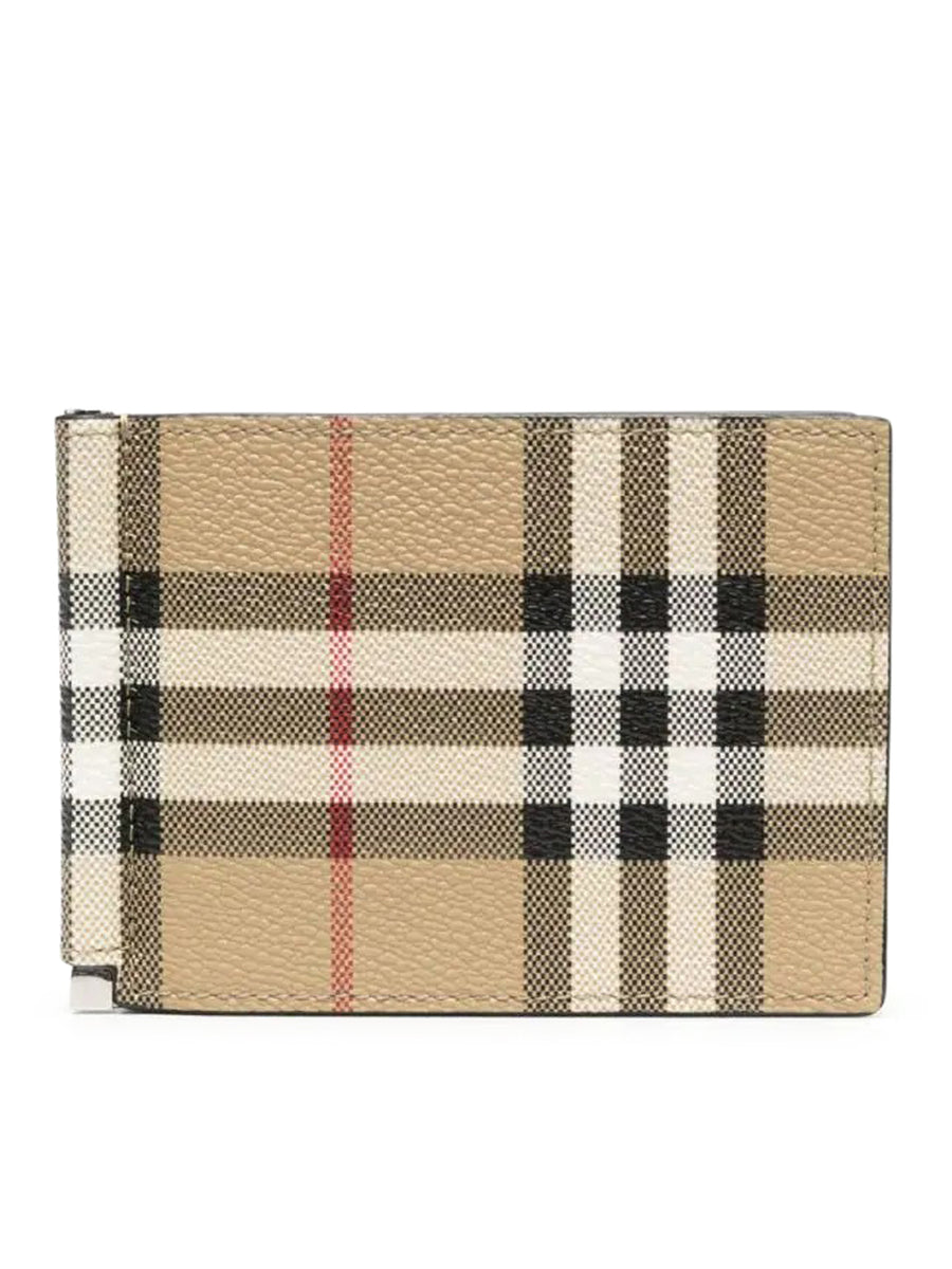 Burberry Classic Check Wallet Coated Canvas Beige