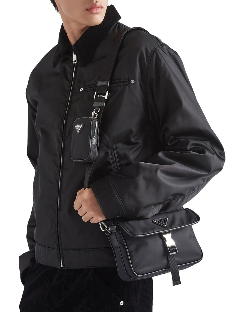 SHOULDER BAG IN RE-NYLON AND SAFFIANO