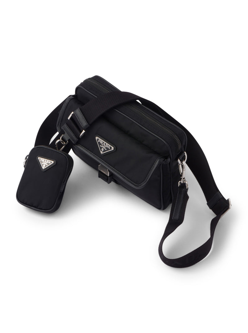 SHOULDER BAG IN RE-NYLON AND SAFFIANO