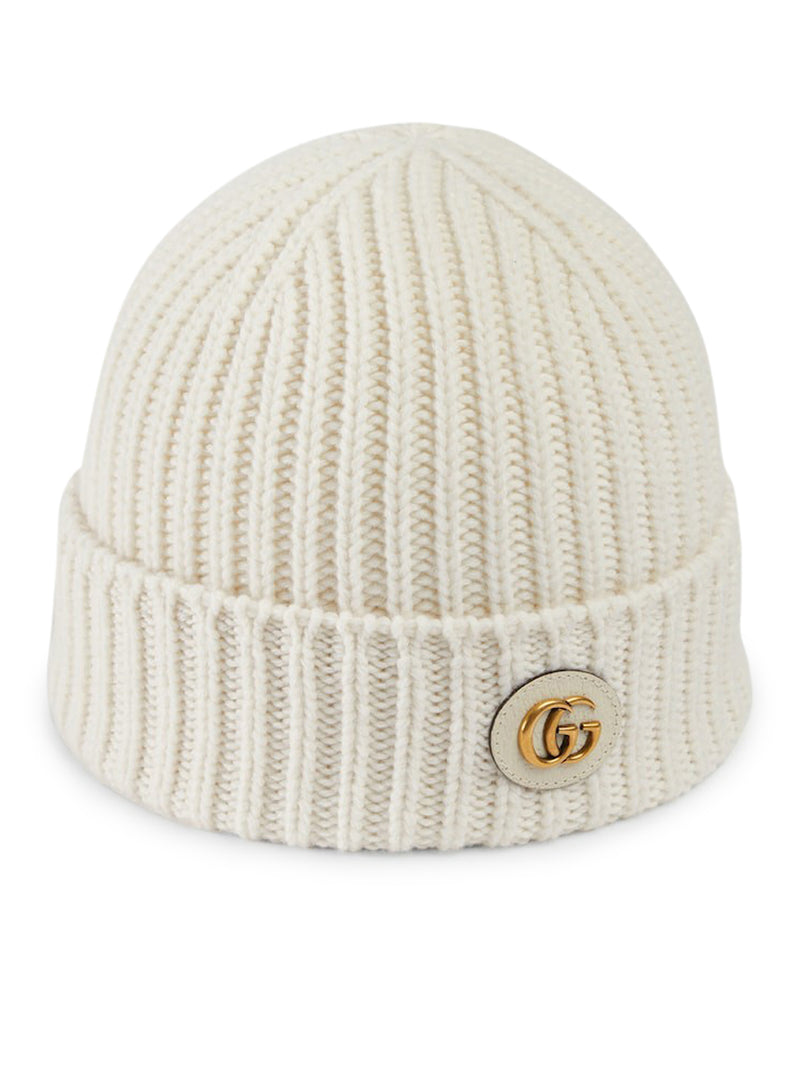 CASHMERE WOOL HAT WITH DOUBLE G