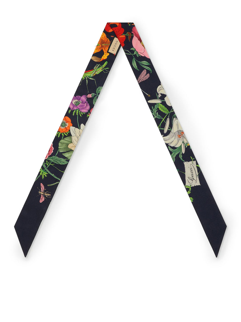 SILK BOW WITH FLORA PRINT