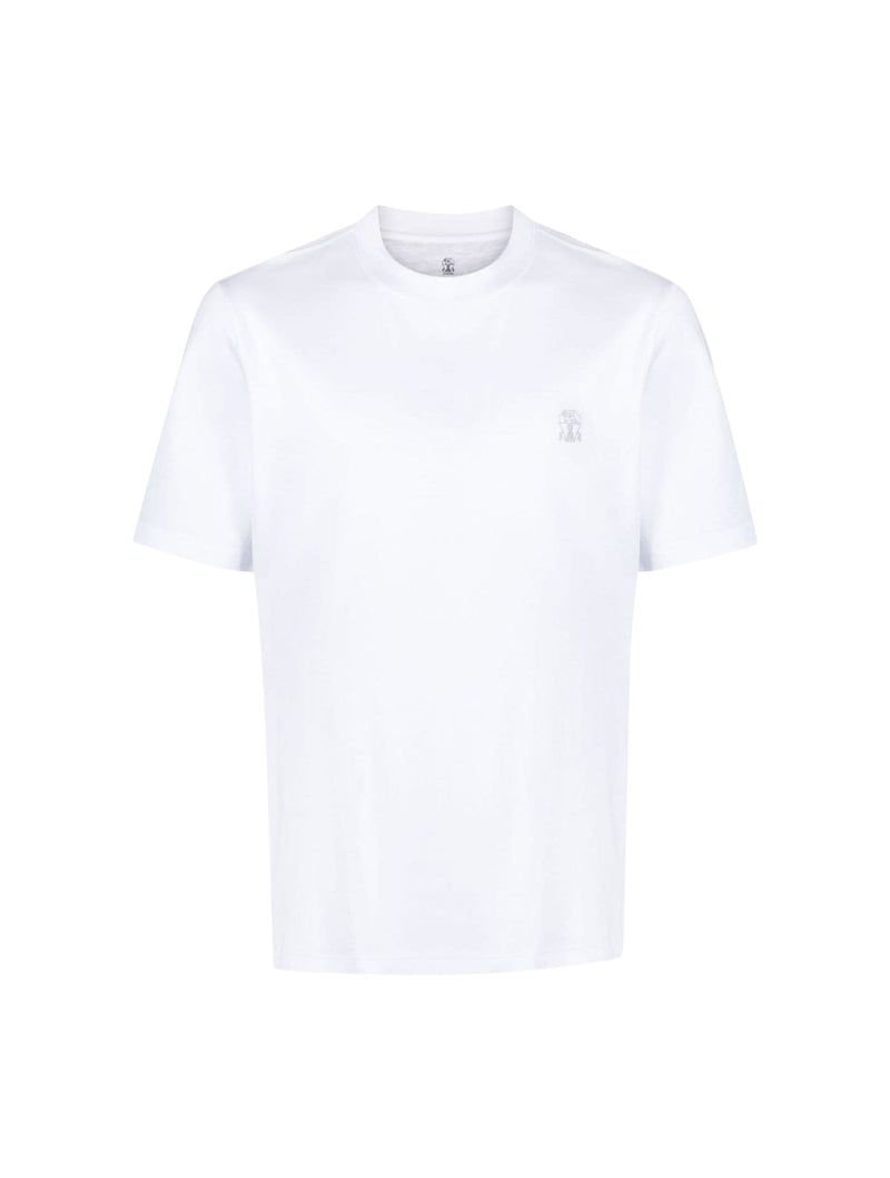 COTTON T-SHIRT WITH CONTRASTING LOGO PRINT
