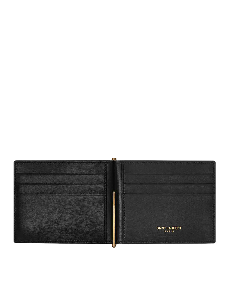 TINY CASSANDRE SHINY LEATHER WALLET WITH BANKNOTE CLIP