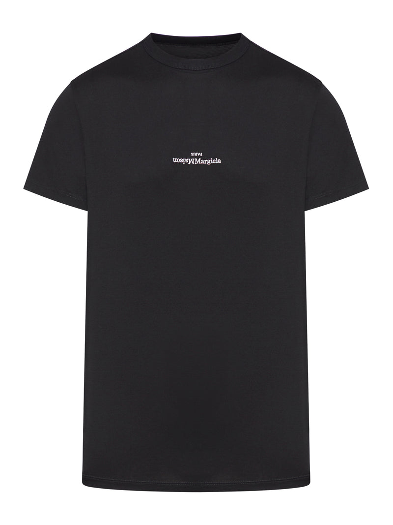 EMBROIDERED UPSIDE-DOWN LOGO T-SHIRT