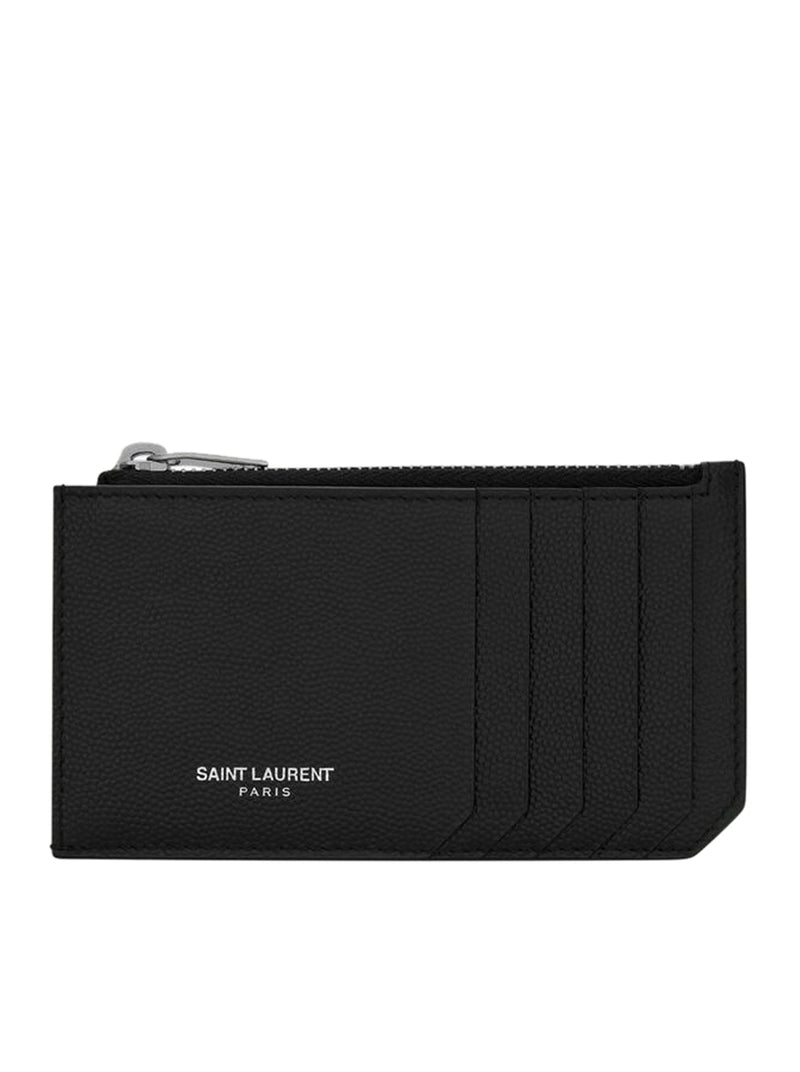 SAINT LAURENT PARIS FRAGMENTS CARD HOLDER WITH ZIP