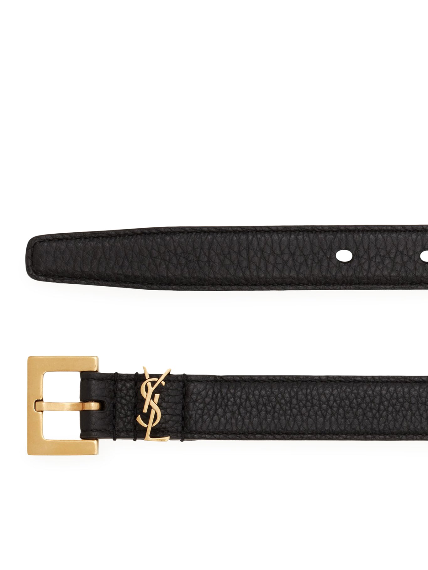 CASSANDRE THIN HAMMERED LEATHER BELT WITH SQUARE BUCKLE