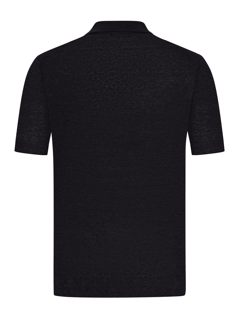 SHORT-SLEEVED LINEN POLO SHIRT