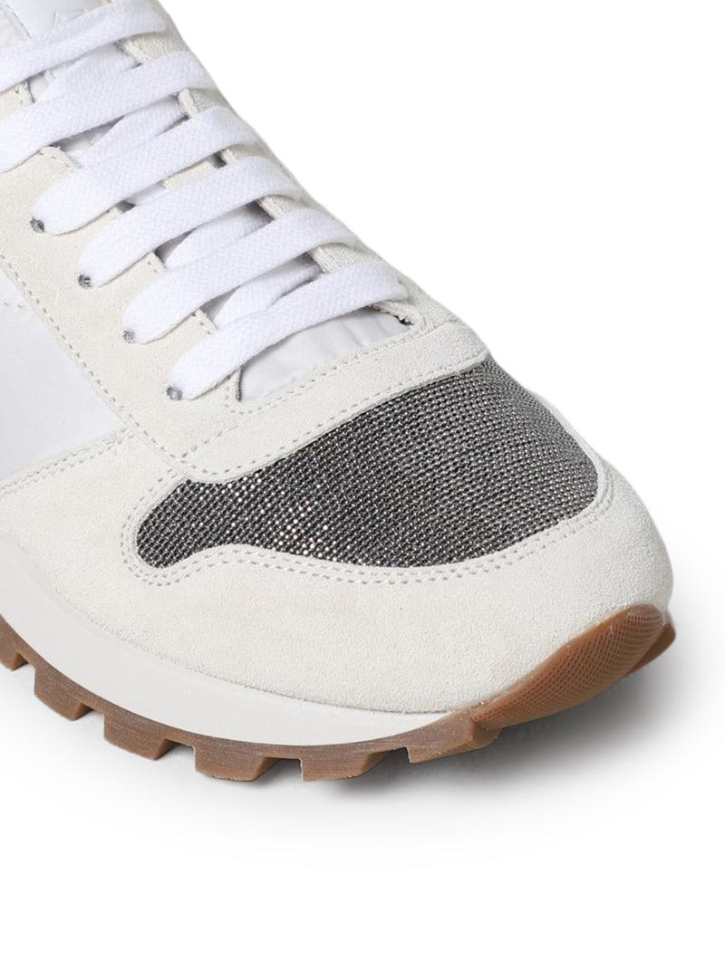 SUEDE AND TECHNO FABRIC RUNNER WITH 