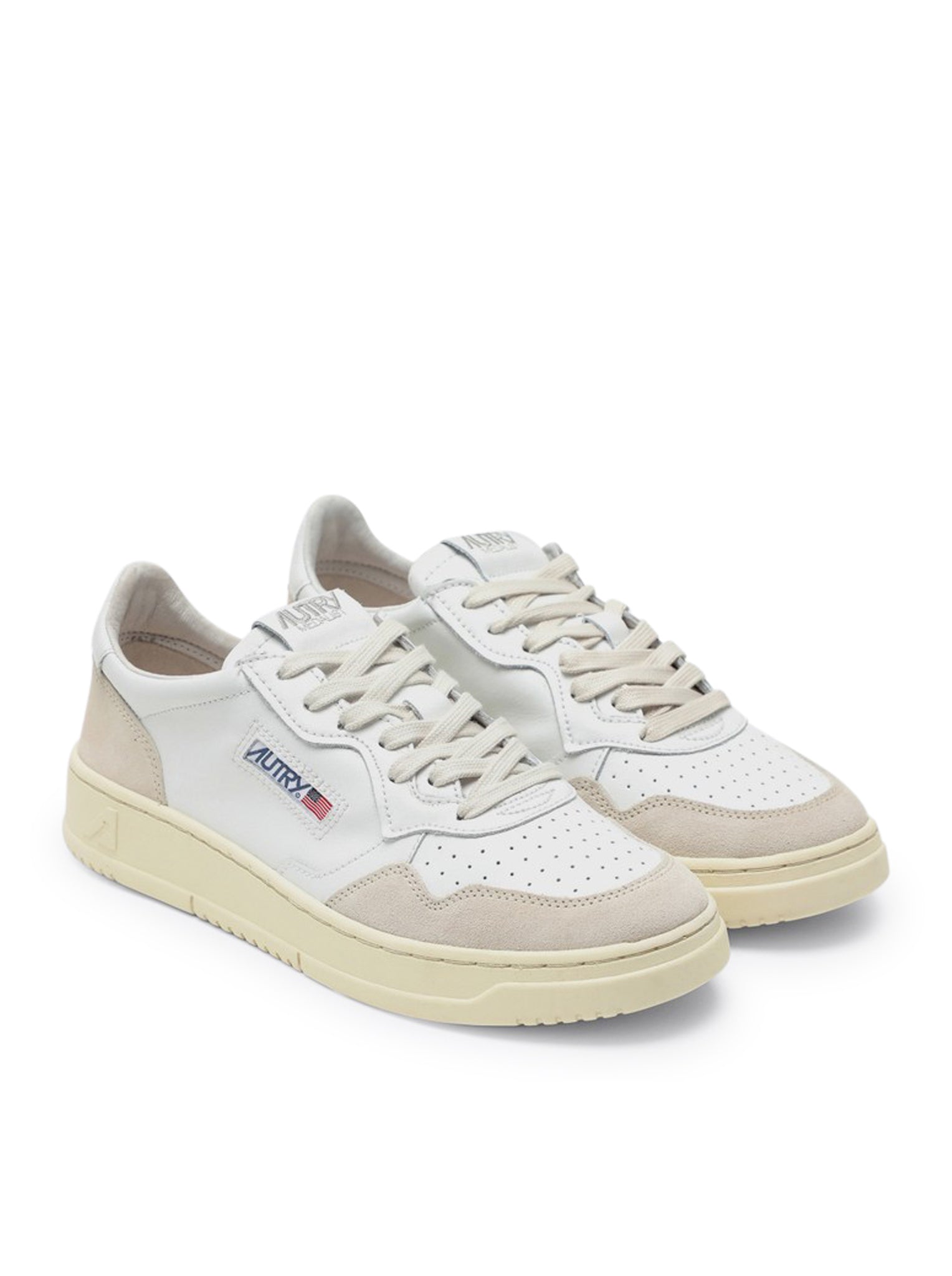 MEDALIST LOW SNEAKERS IN WHITE LEATHER AND SUEDE