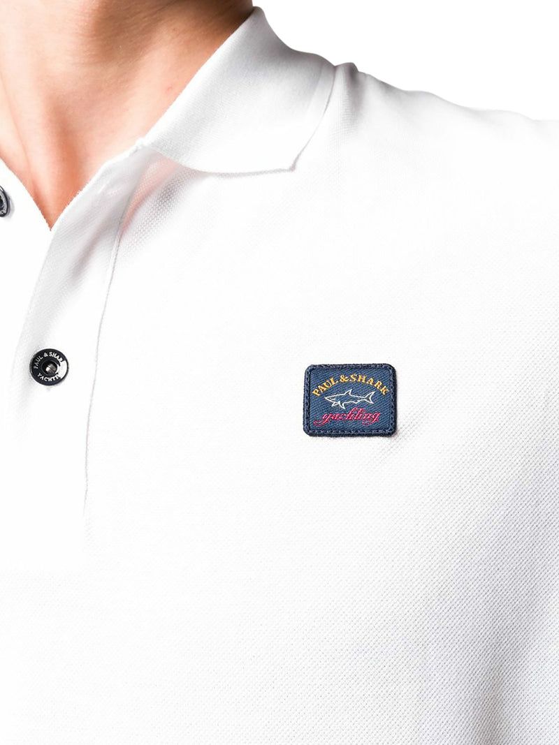 Organic cotton piqué polo shirt with iconic badge