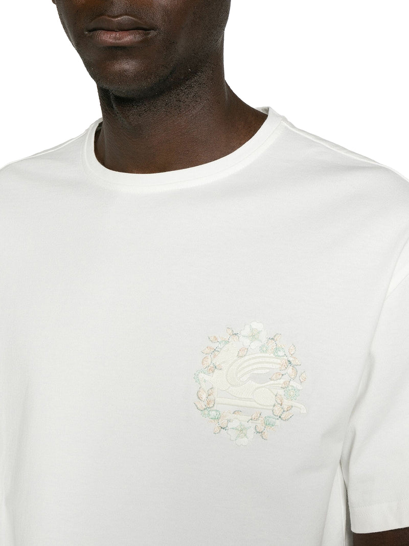 Pegaso-embroidered cotton T-shirt