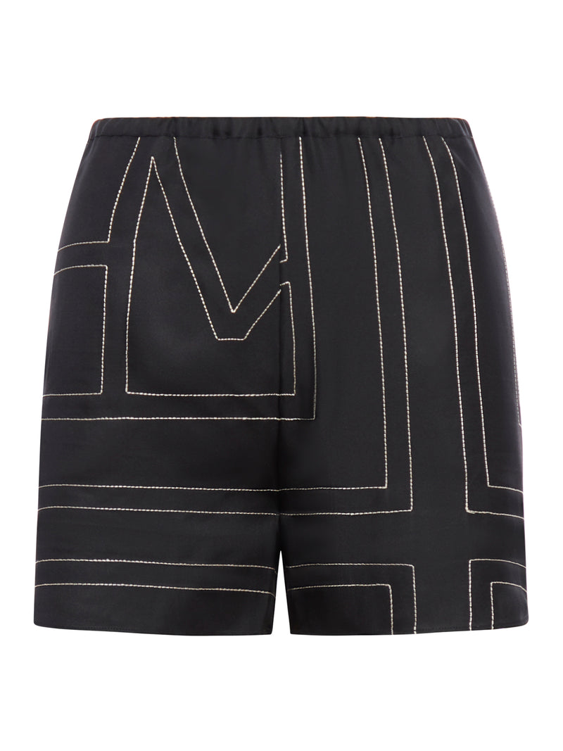 MONOGRAM SILK PJ SHORTS