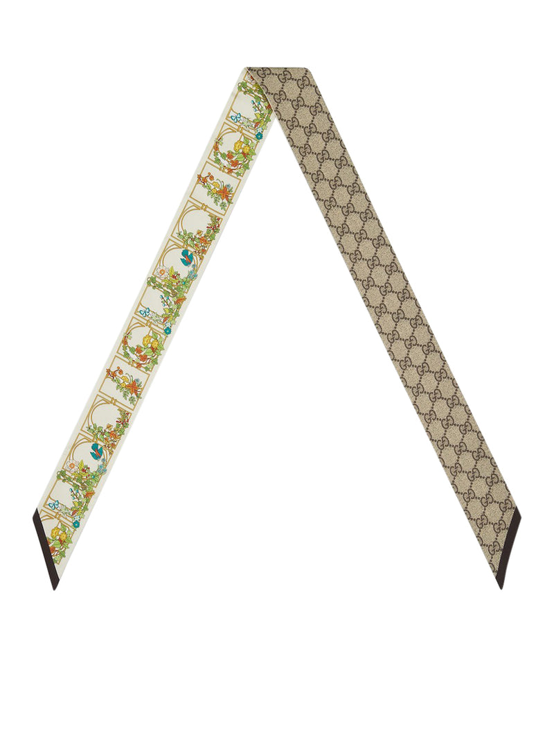 SILK BOW WITH FLORAL ANIMAL PRINT