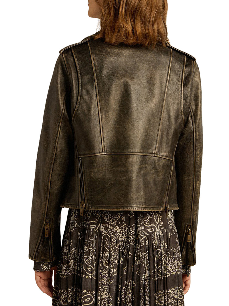 Jacket with worn effect