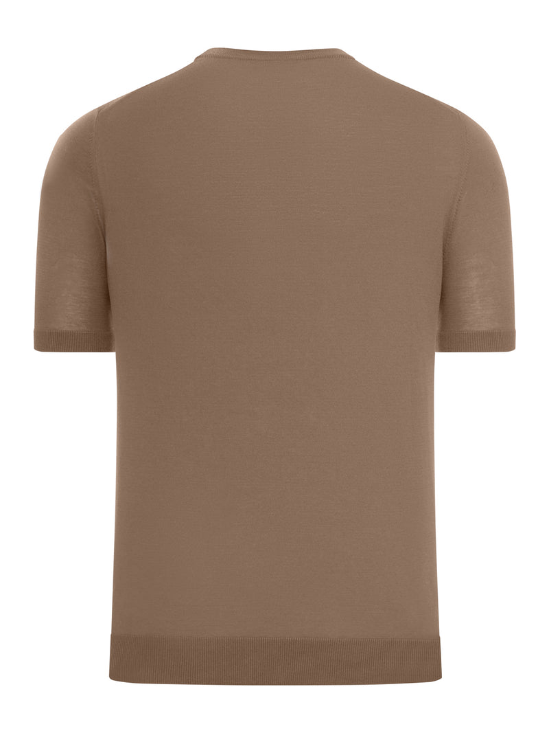 CREW NECK COTTON KNITTED T-SHIRT