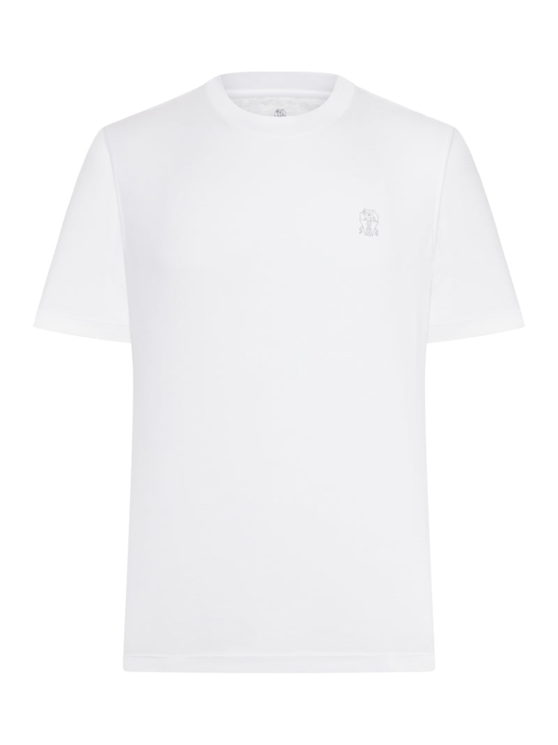 COTTON T-SHIRT WITH CONTRASTING LOGO PRINT