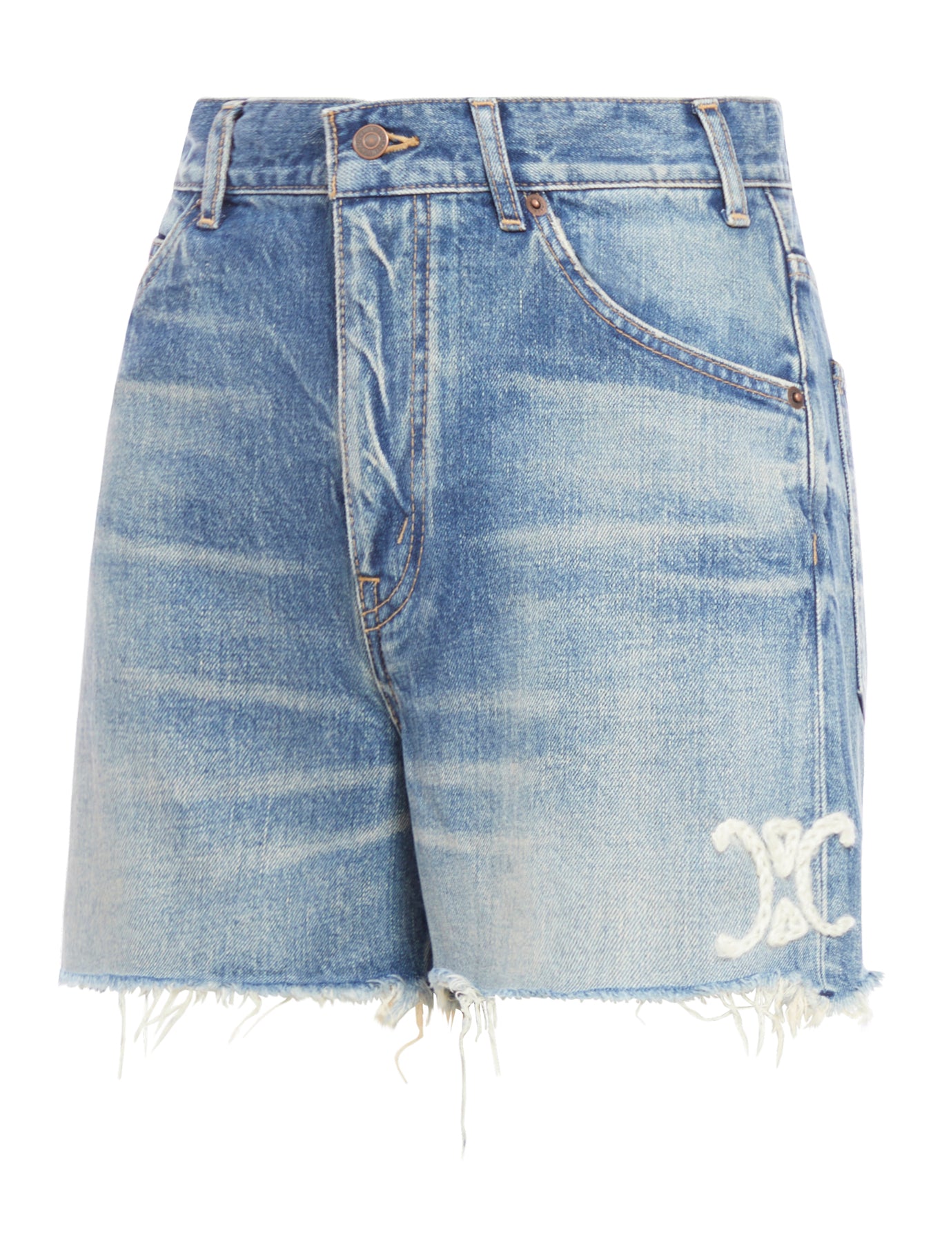 DENIM SKATE SHORTS WITH ELECTRIC SKY WASH ELECTRIC SKY BLUE