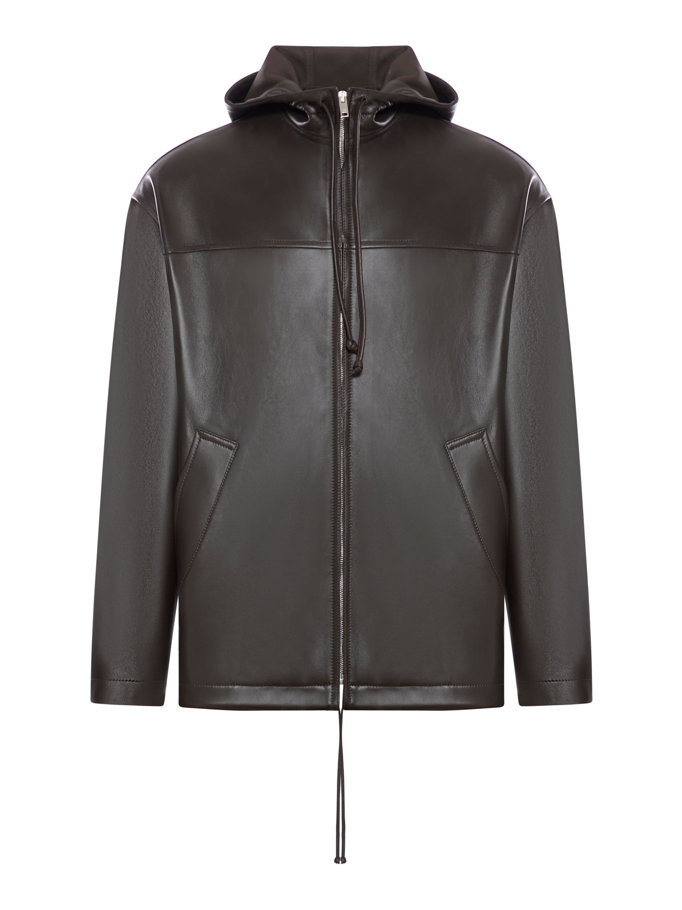 nappa leather zip jacket