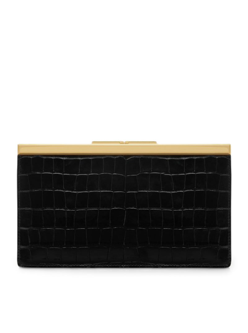 PRINTED CROC LEATHER LUX CLUTCH