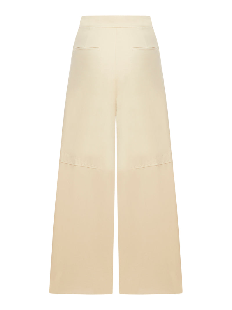 Oversized stretch cotton trousers