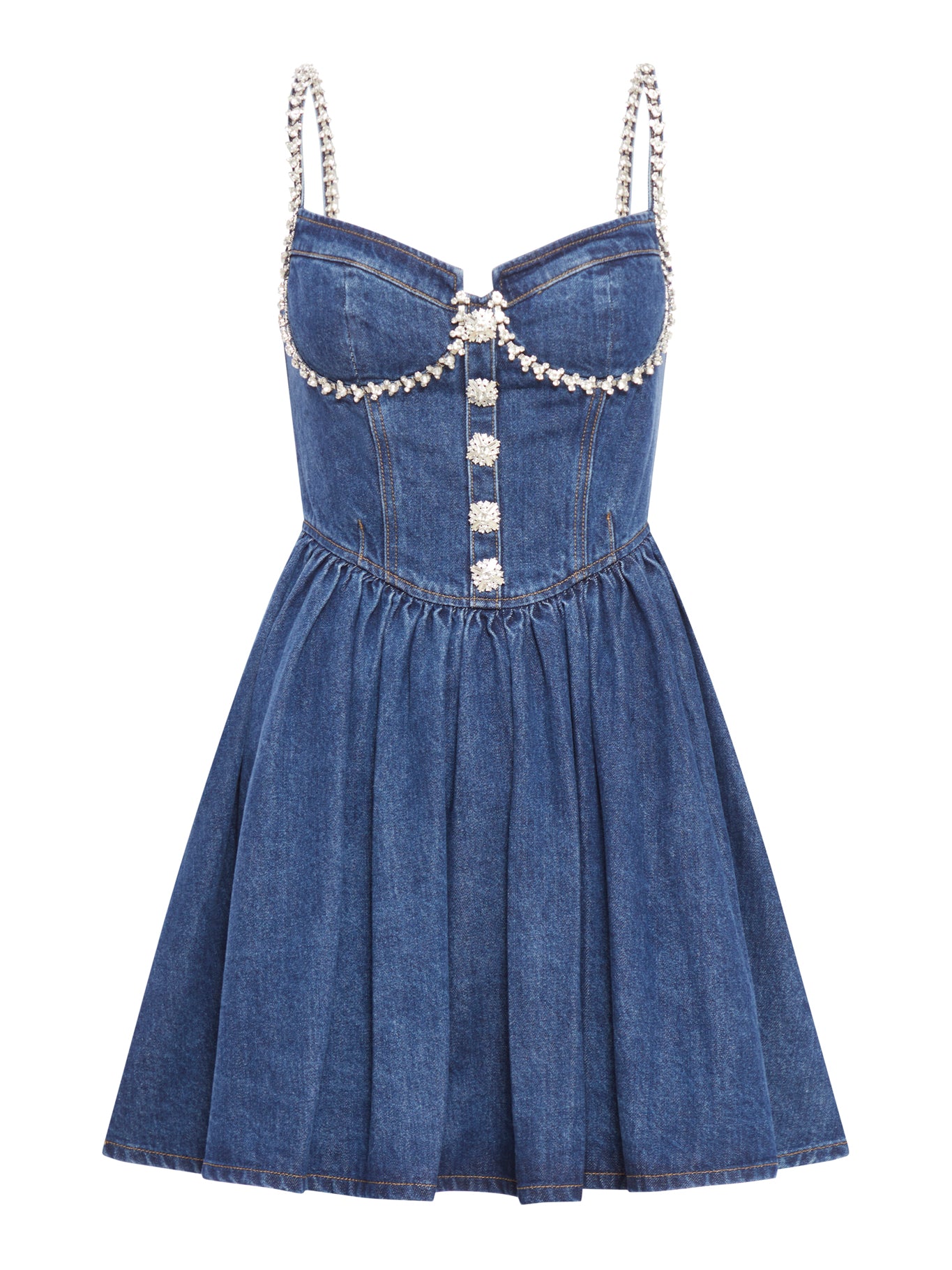 blue cotton mini dress