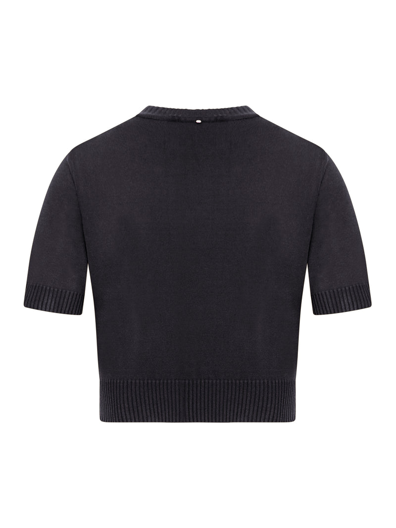 Stretch viscose knit T-shirt