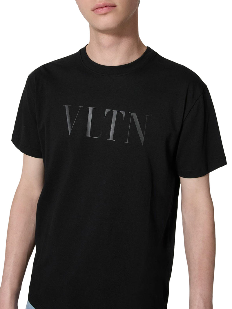 CREW NECK T-SHIRT IN COTTON WITH VLTN PRINT