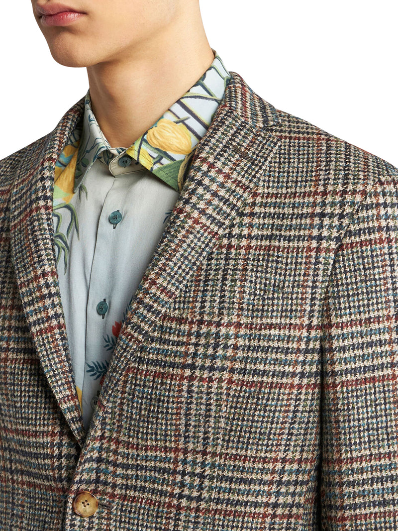 Checked single-breasted blazer