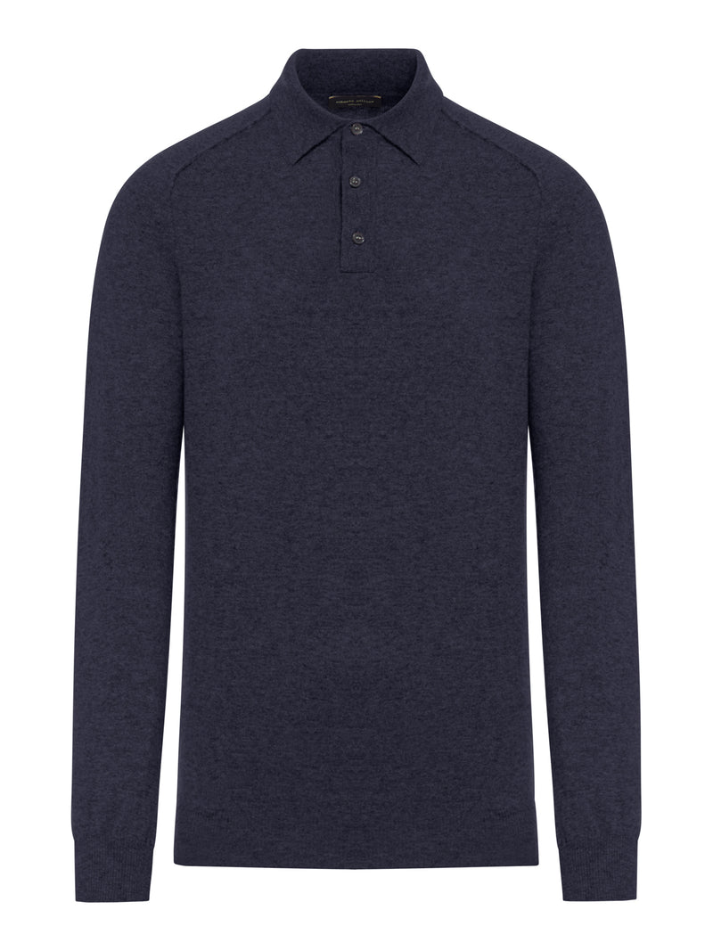 WOOL POLO WITH CONTRASTING STITCHING