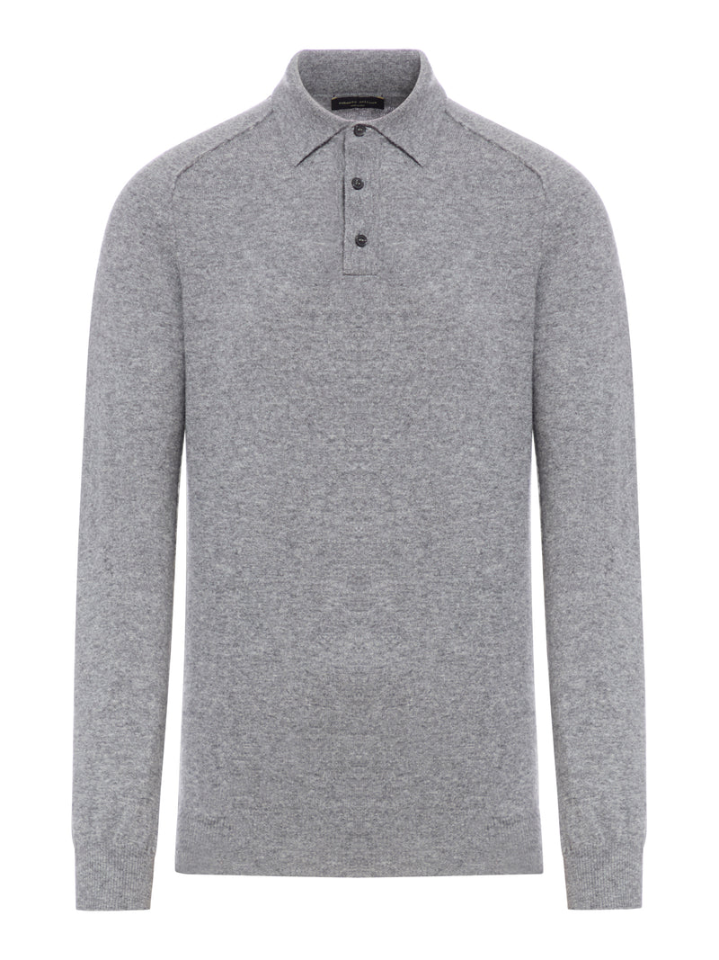 WOOL POLO WITH CONTRASTING STITCHING