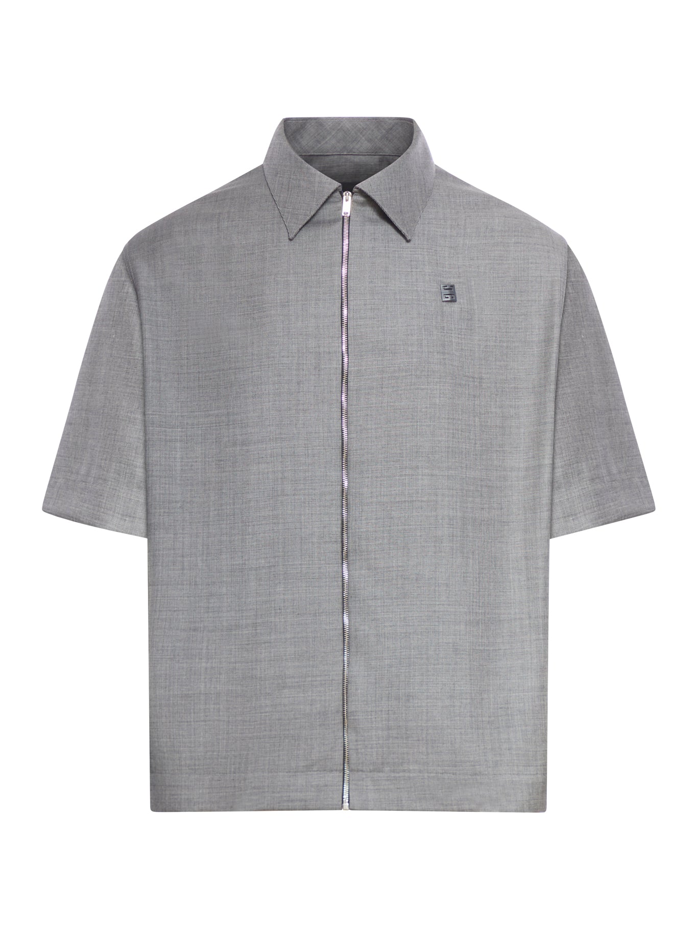 From the parade Wool zip-up shirt with 4G detail