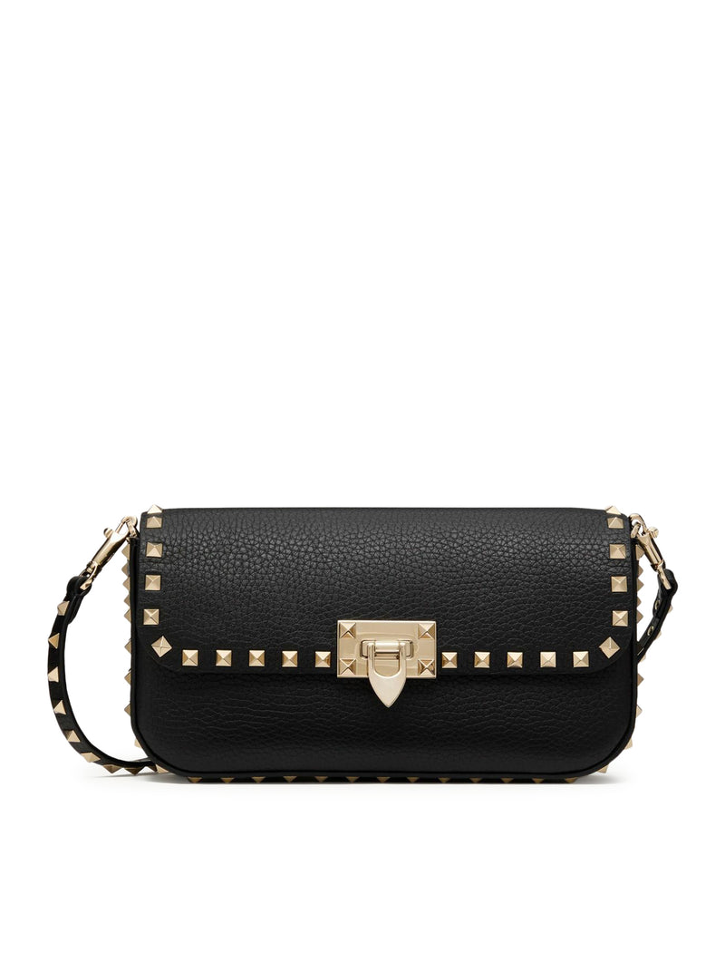 VALENTINO GARAVANI ROCKSTUD GARNET CALFSKIN SHOULDER BAG